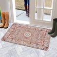 thumbnail image 5 of Retro Door Mat, 17 X 30 Inch Boho Pink Carpet Welcome Doormat Decorative Home Floor Mat, Non Slip Rubber Back and Strong Water Absorption for Outdoor Indoor Entrance Decor, 5 of 6