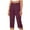 Wine, variant on BLVB Women's Capri Pants Summer Stretch Straight Leg Golf Yoga Business Casual Dressy Cropped Pants Pull-On Slacks with Pockets