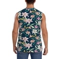 thumbnail image 4 of Uemuo Lilies Flowers Pattern Men's Sleeveless T-Shirt,Muscle Athletic Tank Top, Moisture-wicking Quick-dry Breathable Classic Tee Top for Gym Run Outdoor Sports-3X-Large, 4 of 8