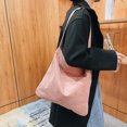 thumbnail image 1 of Bolso de hombro retro de pana de color sólido Bolsos de compras casuales para mujer (rosa) Tmvgtek Para estrenar, 1 of 9