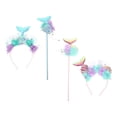 thumbnail image 3 of 1 juego de diadema de sirena con lentejuelas para niña, accesorios para el cabello de sirena para fiesta de cumpleaños, lindas diademas para niña, diadema de princesa sirena, 3 of 8