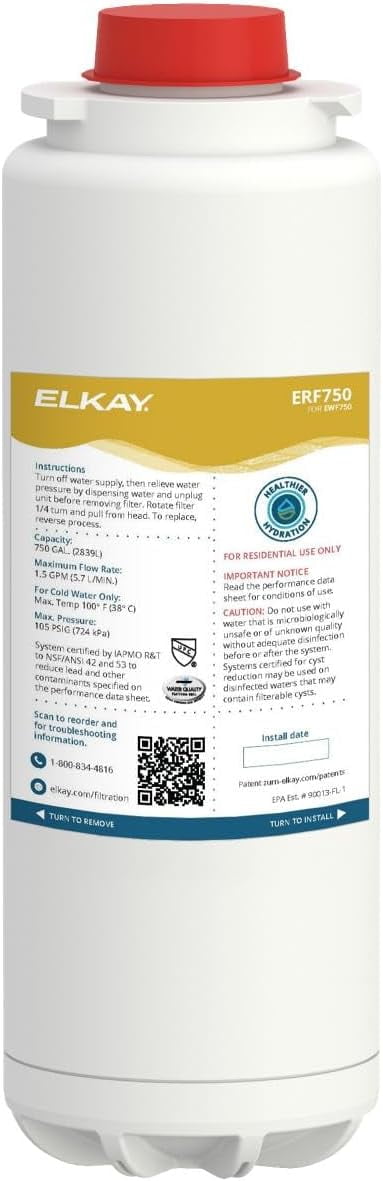 Elkay Water Sentry Plus Lead Free Replacement Water Filter for Bottle Filler