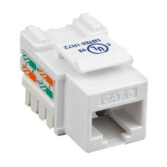 Cable Wholesale  Cat6 Keystone Jack, White, RJ45 Female to 110 Punch Down