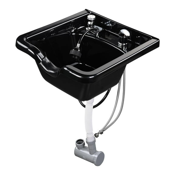 Byootique Shampoo Bowl Hair Sink w/ Gel Neck Rest Hair Trap CUPC Vacuum Breaker Barber Salon Spa Mounting Ability