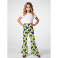 thumbnail image 2 of 4-5Y Girls Colored Flared Pants Digital Print Trousers Slim-Fit Wide Leg Flare for Spring Summer Autumn, 2 of 6