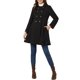 thumbnail image 2 of Abrigo largo de invierno para mujer con cuello de solapa, doble botonadura y dobladillo en forma de columpio, talla XL, negro, 2 of 5
