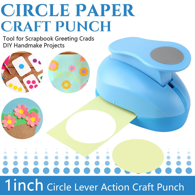 3 Pieces Circle Punch 2 Inch 1 Inch 5/8 Inch Paper Punchers Scrapbook Craft Paper  Punch Circle Cutter 10