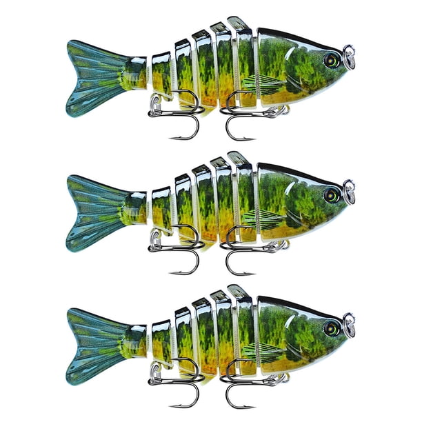Naiovety Paquete de 3 señuelos de pesca de plástico de agua salada cebo falso atracción al aire libre Swimbaits artificiales Crankbait accesorio 10cm Pescar tipo 4 Naiovety OD023723-04