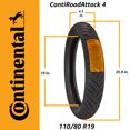 thumbnail image 2 of Continental ContiRoadAttack 4 110/80ZR19 Front Sport Touring Motorcycle Tire - Enhanced Wet & Dry Weather Performance, Superior Grip, and Outstanding Durability 110/80-19, 2 of 9