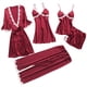 thumbnail image 1 of Gibobby conjunto de bragas Ropa de dormir 5PC Lencería Vestido Traje Mujeres Sexy Encaje Ropa de dormir Ropa interior Íntima(Vino, XXXL), 1 of 5