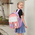 thumbnail image 2 of Mochila escolar ultraligera para niños Mochilas escolares con tira reflectante Niñas Niños para viajes al aire libre Escuela Mochilas de excursión de primavera Malva Rosa, 2 of 5