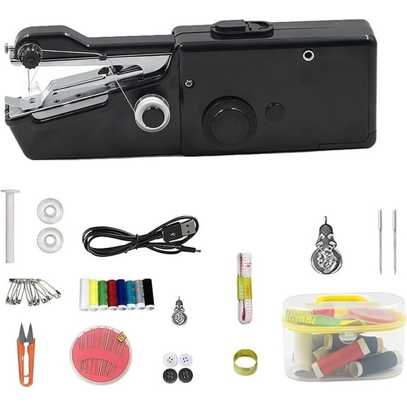 Handheld Sewing Machines, Pureutil Mini Handheld Sewing Machine(Cordless, Portable & Ready-to-Sew), Small Portable Hand Held Sewing Kit Machine for Stitching, Home DIY