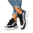 thumbnail image 2 of EKVAHL Lace Up Mesh Sneakers for Women, Color Block Breathable Lightweight Cushioned Wide Fit Shoes, Outdoor Gym Daily Walking Trainers Black, 2 of 4