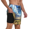 thumbnail image 2 of Balery Western Desert Cactus Bañador para hombre, shorts de playa de secado rápido con entrepierna y forro de compresión-Medium, 2 of 6