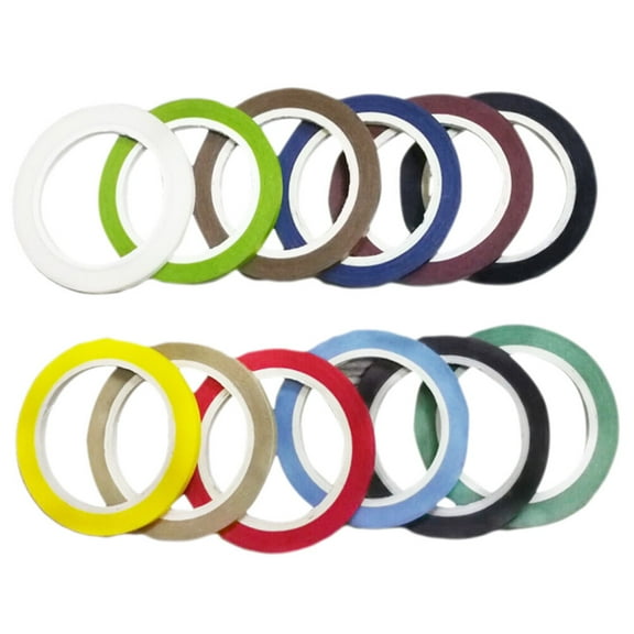 MRLESS 12 Rolls 3mm Washi Tapes for DIY Crafts (12 Colors)