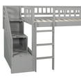 thumbnail image 6 of Newboti Furniture Stairway Twin Size Loft Bed with Two Drawers and Slide,Gray 77665, 6 of 16