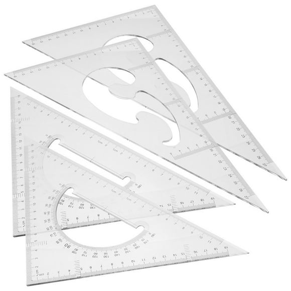LEEYNEER 4 Pcs Mini Square Tool Triangle Board Geometry Measurement Rulers Measuring
