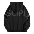 thumbnail image 5 of CAIXIA Womens Hoodies DISCIPLE Hoodie Sweatshirt Men Women Oversized Fashion Letter Printed Streetwear Hooded Pullover with Pocket,Black, 5 of 7