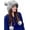 Grey, variant on Fluffy Knit Beanie Hats for Women Winter Faux Fur Warm Knit Crochet Skull Cap with Pompom Outdoor Ear Cover