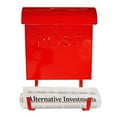 thumbnail image 2 of NACH Euro Series Modern Mailbox, Decorative Mail Holder, Wall Mount Mailboxes for Outside, Rust Resistant Galvanized Metal Mailbox, 12" x 11" x 4.5", Red, MB-44766, 2 of 5