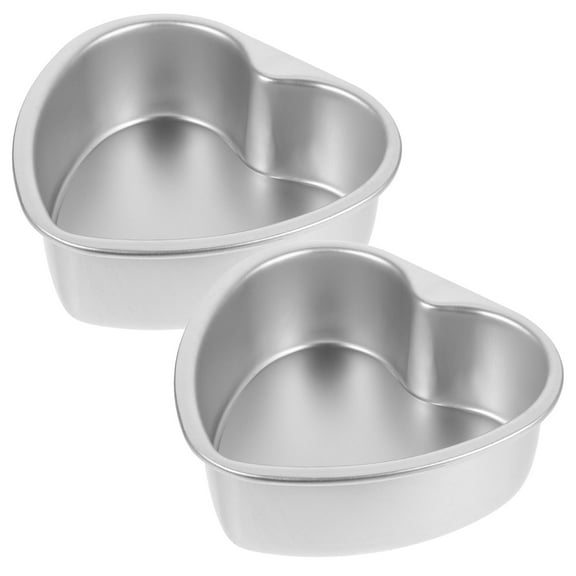 OFFIGAM 2-Pack Heart Shaped Cake Pans Aluminum Baking Molds with Detachable Bottom for Easy Cake Release and Baking