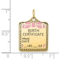 thumbnail image 4 of Finest GoldA0364-P 14K Enameled Pink Engravable Birth Certificate Charm, 4 of 4