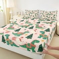 thumbnail image 3 of Manfei Funny Xmas Dinosaur Twin Sheet Sets 3 Pieces for Kids, Merry Christmas Twin Fitted Sheet, Snowman Snowflake Flat Sheet, Ultra Soft Home Decor, 3 of 7