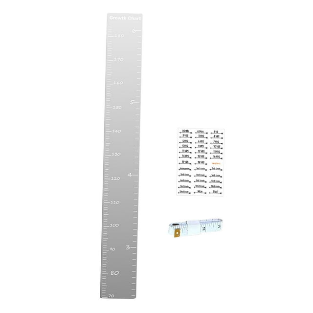 Espejo con tabla de crecimiento para niños, decoración de pared para dormitorio, 47,2x5,9 pulgadas, espejo de medición de altura multiusos, empalme Estilo A