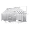 thumbnail image 2 of Dextrus 16x8FT Polycarbonate Garden Shelter Spacious Durable Garden Enclosures Outdoor Aluminum Plant Houses with Sliding Entries Airflow Aperture Deluxe Walk-in Plant Enclosure, 2 of 5