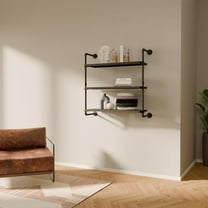 pamo Industrial Pipe Shelving Wall Mounted - 41.4"x 37.7"x11.4" - Wall Mounted Industrial Shelving System with Pipe Shelves and Metal