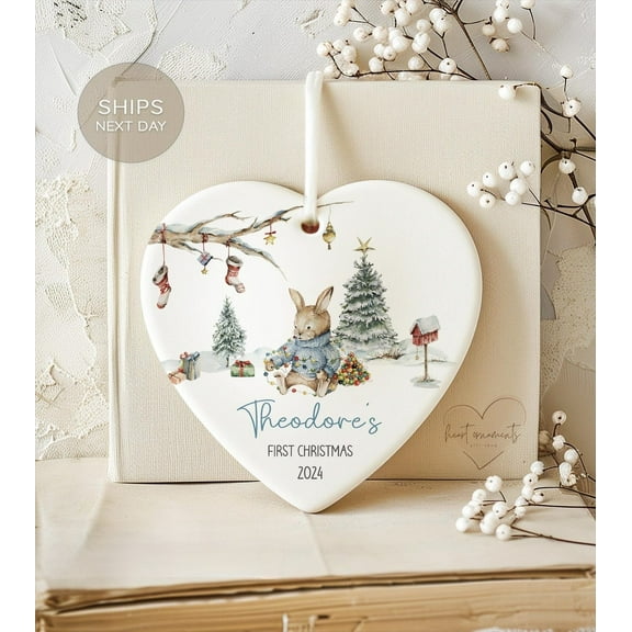 Baby Boy's First Christmas Ornament - Personalized First Christmas Keepsake - Baby's First Christmas 2025