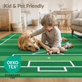 thumbnail image 4 of ODIKA 8'x10' Washable Area Rug Soccer Motif Field Bold Stadium Border Aglity Theme Decorations for Living Room, Under Sectional, Family , Durable, Non-Slip, 4 of 7