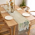 thumbnail image 3 of Farmhouse Botanical Table Runner 72 Inches Long Farmhouse Dress Scarves, Bottles Plans Country Brown Wooden Grain Dining Tablerunner for Coffee Table/Kitchen Island/Party Décor, 13" x 72", 3 of 8