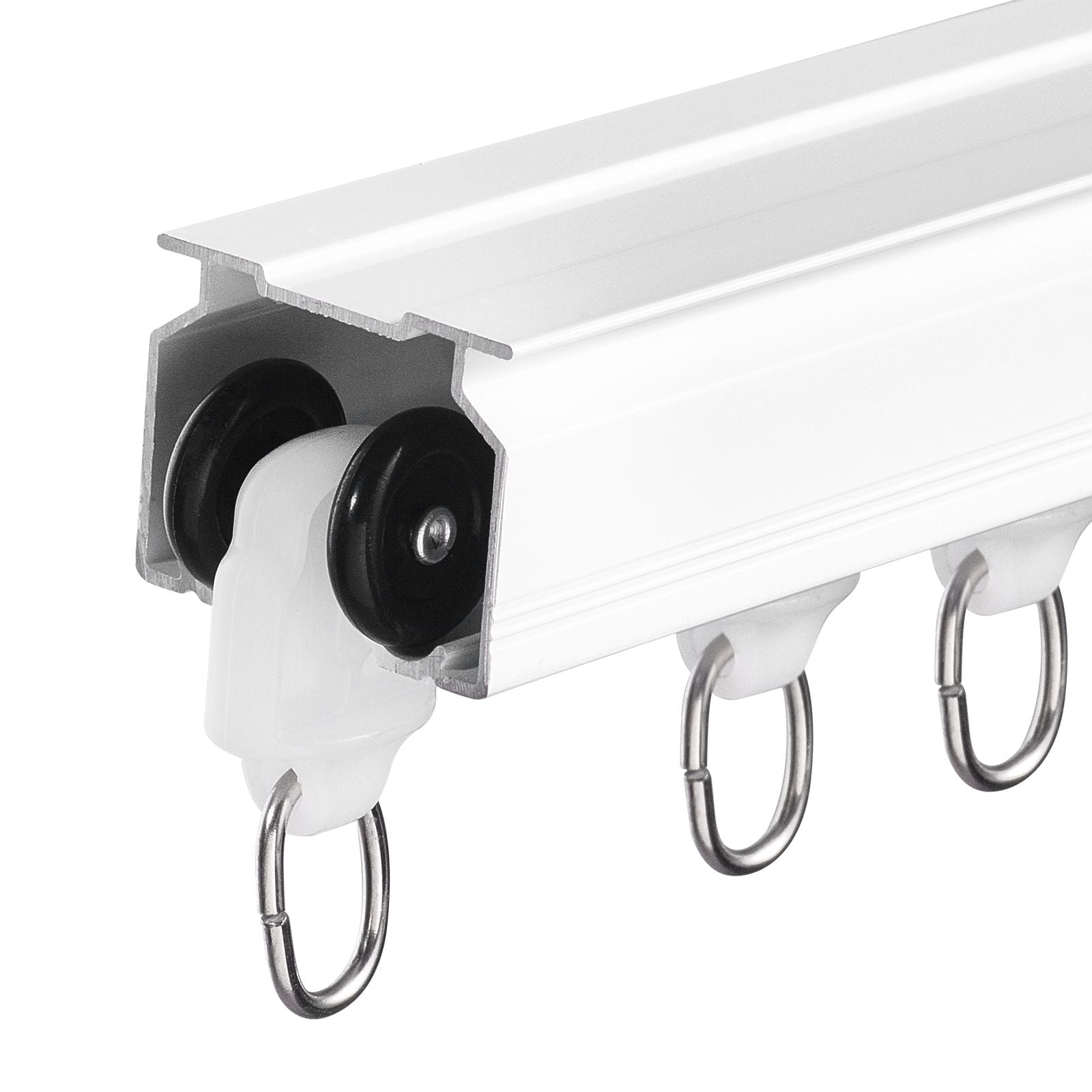 Ceiling Curtain Track Set, 3-Pack 35 Inch Tracks, Aluminum Alloy with Smooth Sliding Runners, Ceiling or Wall Mount, Compatible with Various Curtain Types