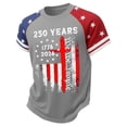 thumbnail image 3 of Ymyiu Kids 250 Shirt Boys 250 Anniversary USA Shirt Vintage 250 Years America Shirt Short Sleeve Celebration Patriotic Flag 1776-2026 Tshirt 1-2T, Light Gray, 3 of 3