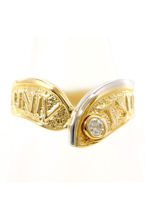 Pre-Owned PT900 Platinum 18K Yellow Gold Ring with Diamond (carat weight not stamped), Total...