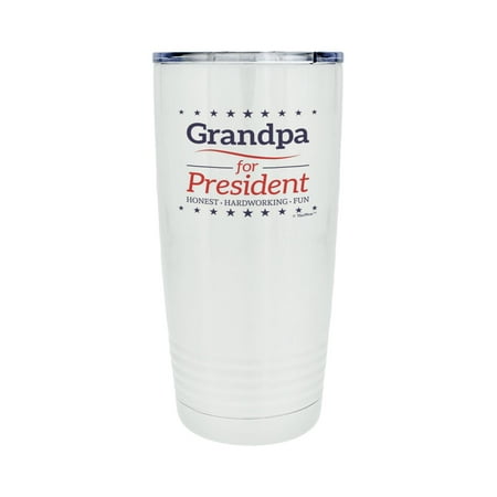 

ThisWear Grandpa Travel Mug for Grandpa for President 20oz Stainless Steel Insulated Travel Mug with Lid White