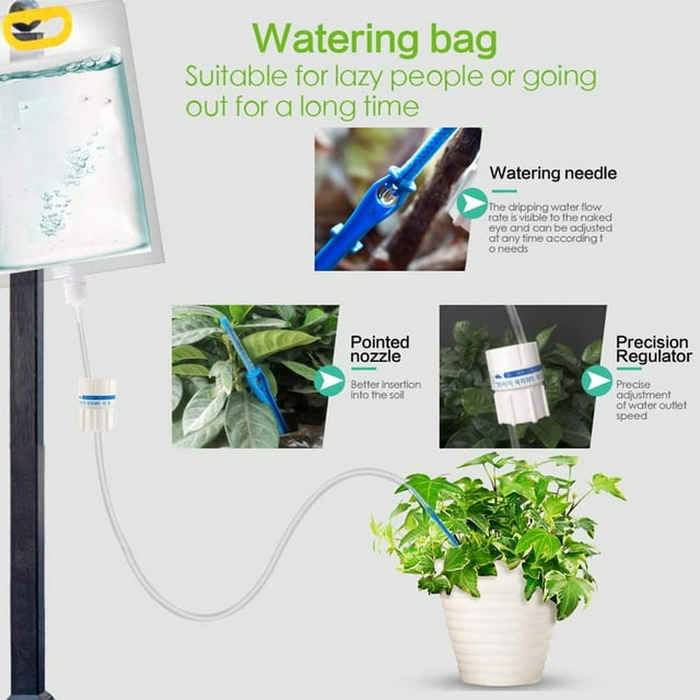 Sac d'Irrigation pour Plantes 3.5L Sac d'Arrosage Automatique Réglable Sac d'Irrigation Automatique Pots de Jardin Dispositif d'Aiguille Goutte à Goutte