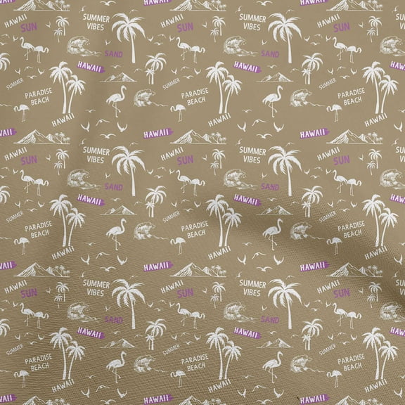 oneOone Viscose Chiffon Dark Olive Green Fabric Beach Hawaii Conversational Sewing Fabric By The Yard Printed Diy Clothing Sewing Supplies 42 Inch Wide