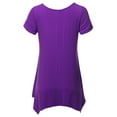 thumbnail image 3 of SSOULM INCH & FIT Women's Round Neck Short Sleeve Asymmetrical Hem Tunic Tank Top. Made in U.S.A, 3 of 5