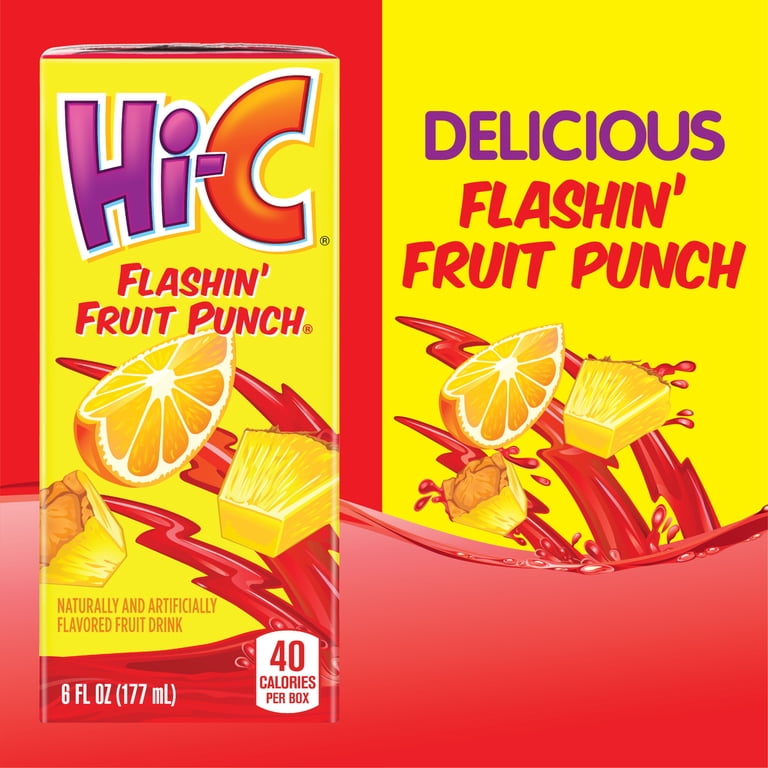 5 pack) Hi-C Flashin Fruit Punch Juice, 6 fl oz, 8 Juice Boxes