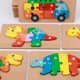 thumbnail image 4 of Rompecabezas de madera 3D para niños, aprendizaje cognitivo educativo de juguete, vehículo de animales de dibujos animados, nuevo, 4 of 4