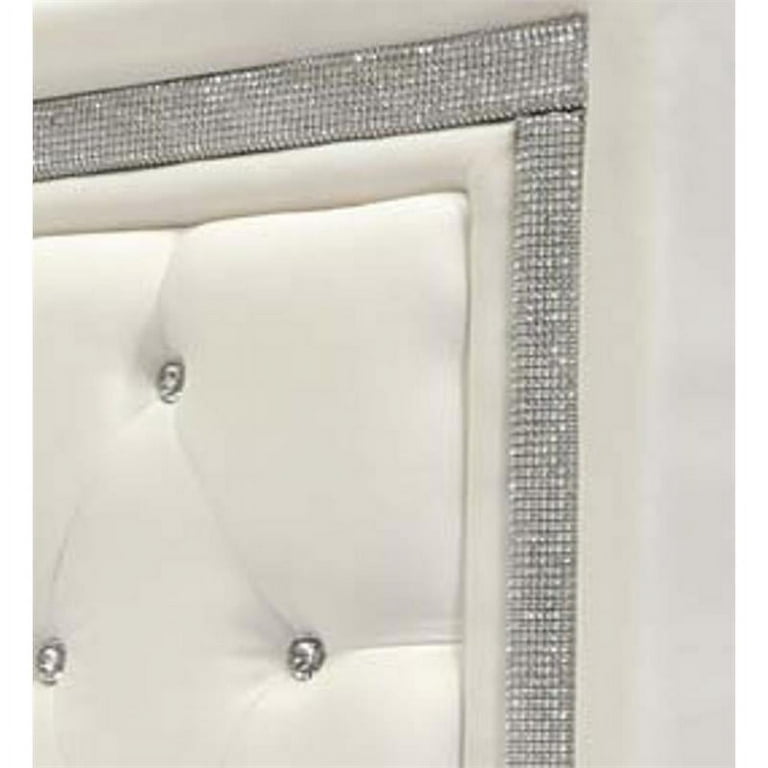 White cheap rhinestone headboard