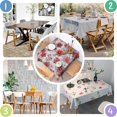 thumbnail image 4 of Pioneer Flower Floral Print Pattern Square Tablecloth,Waterproof Square Table Cover,Wipeable Spillproof Washable Table Cover for Home Kitchen Party Decor 60"x60"(152x152cm), 4 of 6