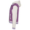 thumbnail image 3 of Vestes Unisexes de Baseball Lilas à Couleurs Contrastées, 3 of 3