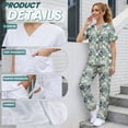 thumbnail image 5 of Yspwyqan Women's Medical Scrub Sets, 2 Piece V-Neck Short Sleeve Scrubs, Soft Cozy Farm Chicken Floral Nuesing Uniforms with Pockets for Healthcare Vet Work, Size M, 5 of 7