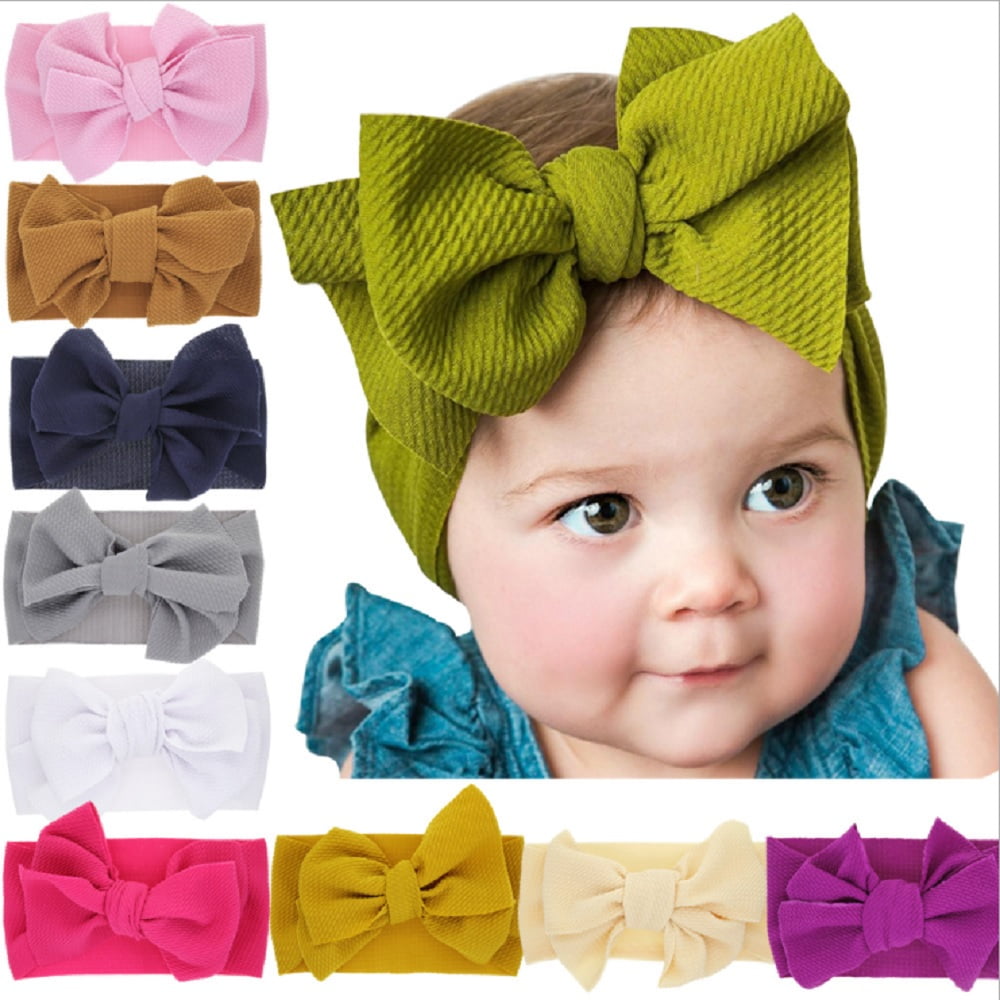 30Pcs Baby Girls Solid Ribbon Hair Bows Headbands Big Bow Hair Bands for Toddler 