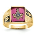 thumbnail image 1 of 14K Yellow Gold Men's Synthetic Ruby Masonic Ring, 1 of 3