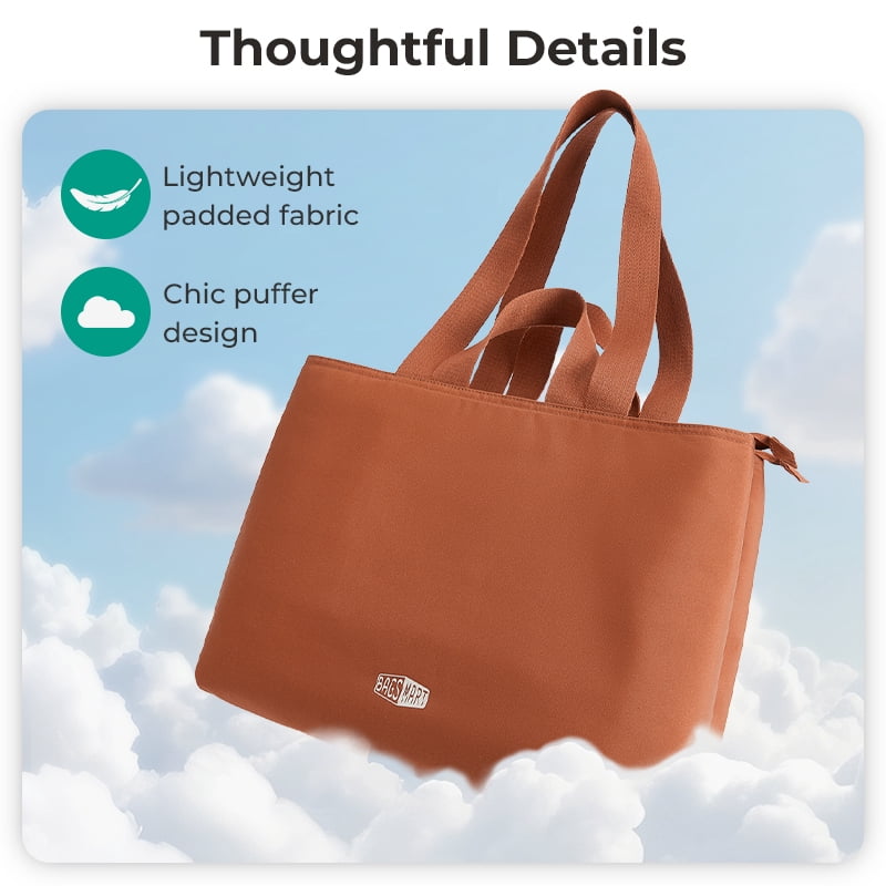 BAGSMART Halo Tote Bag for 15.6" Laptop, Lightweight 25L Tote Bag Casual Handbags for Travel, Work, Beach, Gym, Shop, Pink