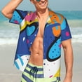thumbnail image 7 of Yiaed Abstract Color Splash Print Hawaiian Shirt for Men Short Sleeve Button Down Shirts Beach Shirts for Men,3X-Large, 7 of 7